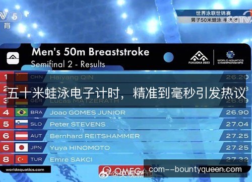 五十米蛙泳电子计时，精准到毫秒引发热议